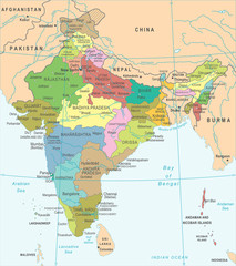 India Map - Vector Illustration