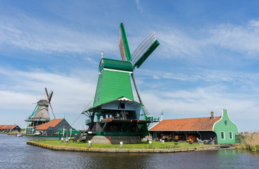 Fototapeta premium Windmill at Zaanse Schans, Netherlands