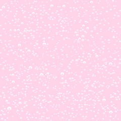 Vector Seamless pattern of pink milk shake bubbles. Vector illustration.