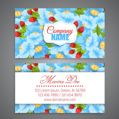 Business card with beautiful flowers.Template
