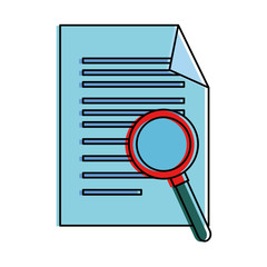 document with magnifying glass isolated icon vector illustration design