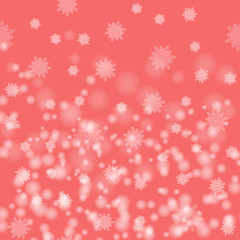 Beautiful Christmas image . White snow flakes on a pink background. Vector abstract Pattern .