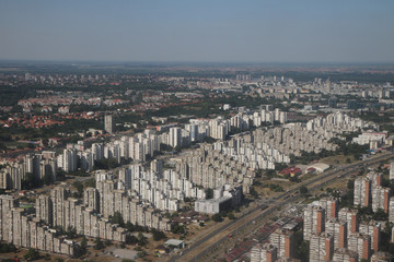 Obraz premium Aerial view of the apartment blocks in New Belgrade, Serbia