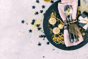 Decorated Christmas table setting