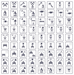 Set of barbecue icons. Vector illustration