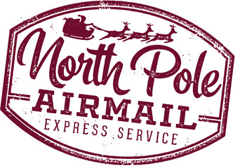 North Pole Santa Airmail Stamp