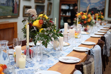 serving Banquet table for a dinner brunch