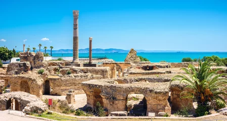 Foto op Canvas Ruïnes van het oude Carthago. Tunis, Tunesië, Noord-Afrika © Valery Bareta