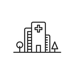 Naklejka premium Hospital Line Icon