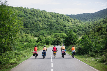 Bike traveling in Caucasian mountains