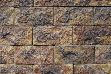 Decorative stone wall texture bacground pattern, natural color