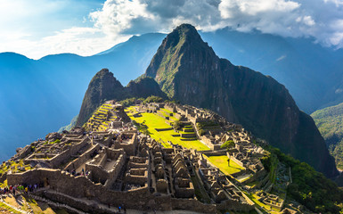 Machu Picchu, Peru - August 03, 2017: Panorama of Machu Picchu, Peru - obrazy, fototapety, plakaty