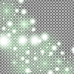 Star way with sparkles, green color