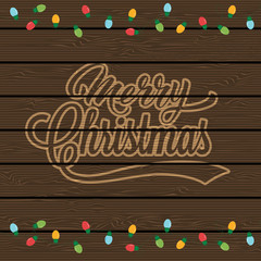 vector illustration greeting card with happy Christmas and happy new year in vintage style