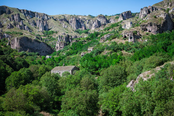 Fototapeta na wymiar Ancient village between the mountains in Armenia