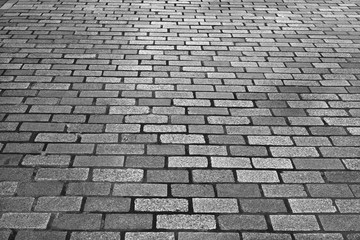 Stone road pavement. Paving stone texture