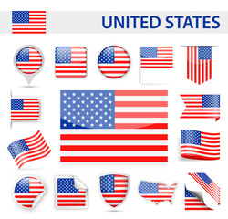 United States Flag Vector Set