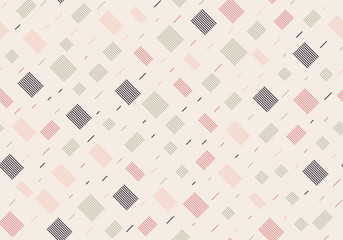 Seamless pattern with rectangles with lines on a beige background. Vector repeating texture.