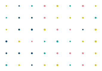 Seamless polka dot pattern with circles of fresh colors on a white background. Vector repeating texture. © Pavel Alexeev
