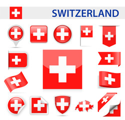 Fototapeta premium Switzerland Flag Vector Set