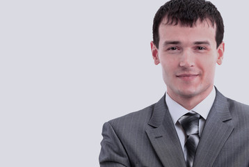 Smiling business man. Isolated over white background
