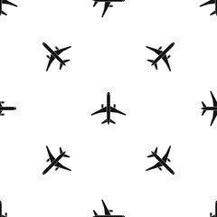 Plane pattern seamless black