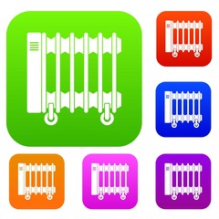 Oil electric heater on wheels set color collection