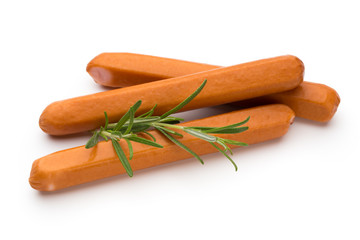 Fresh sausage isolated over white background.