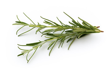 Rosemary isolated on white background, Top view.