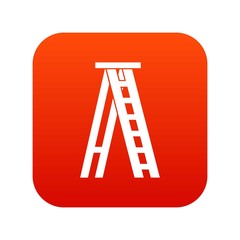 Stepladder icon digital red