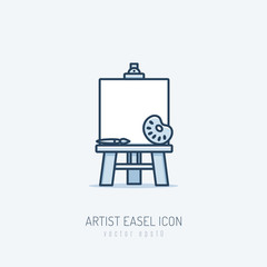 Artist easel vector icon illustration in monoline style
