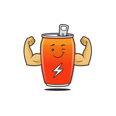 Energy drink cartoon mascot vector illustration