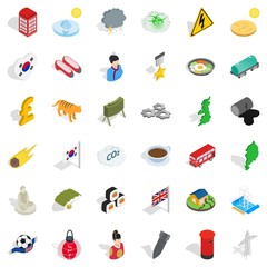 Architecture icons set, isometric style