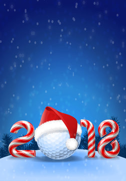 Golf ball in hat with candy cane