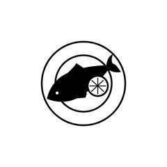 Fish on a plate icon