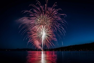 Fireworks reflection