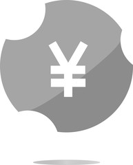 Yen JPY sign icon. web app button. shiny button