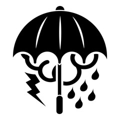Storm umbrella icon, simple style