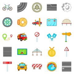 Excellent road icons set, isometric style