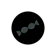 DNA chain round icon vector
