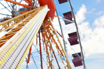 Observation wheel in amusement park