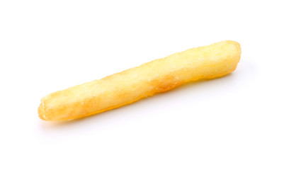 Yummy french fry on white background