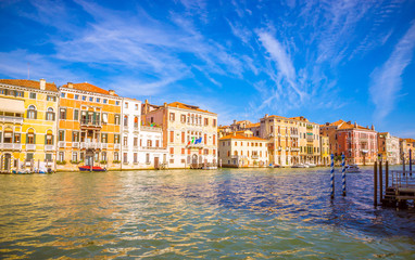 Panoramic view of famous Grand Canal in Venice, Italy