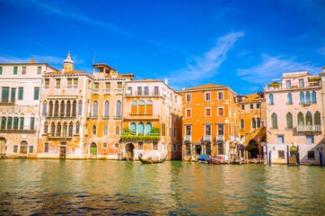 Panoramic view of famous Grand Canal in Venice, Italy