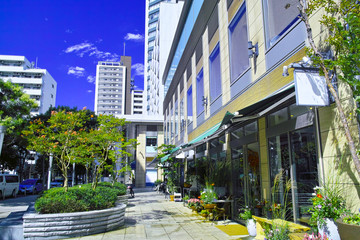 白金高輪のレストランのある風景