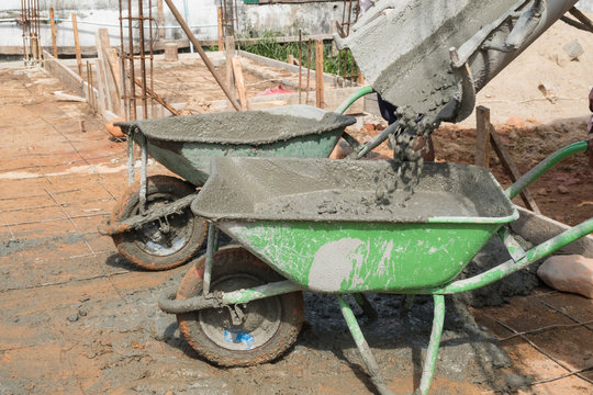 green car for container mix concrete