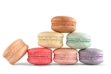 Sweet Tasty Macaroons Isolated on White Background