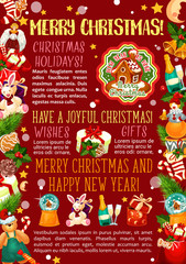 Fototapeta na wymiar Christmas and New Year gift greeting poster design