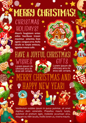 Christmas and New Year gift greeting poster design