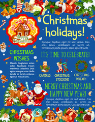 Christmas and New Year holidays banner template
